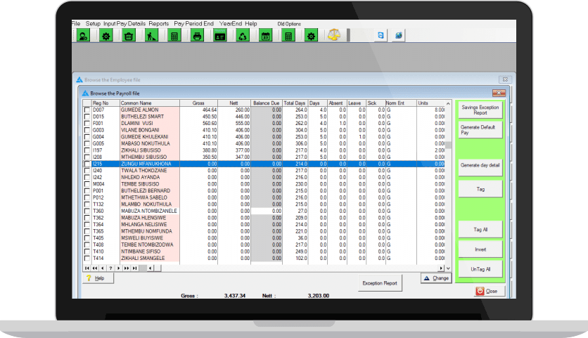 screenshot of Macadamia Management Software